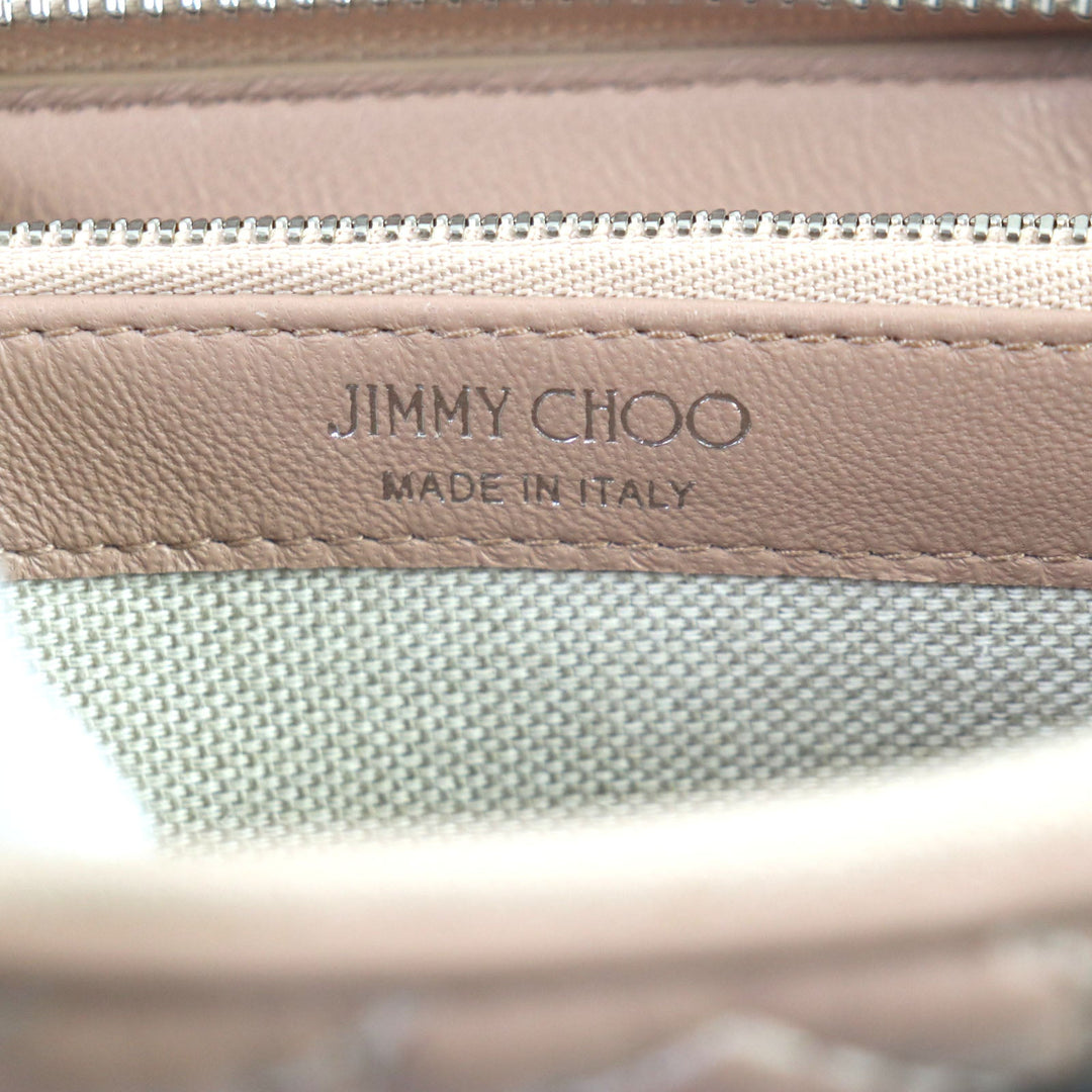 JIMMY CHOO Long Wallet Purse Main: Leather pink LEA Star Quilted Zip Around Women Used Authentic