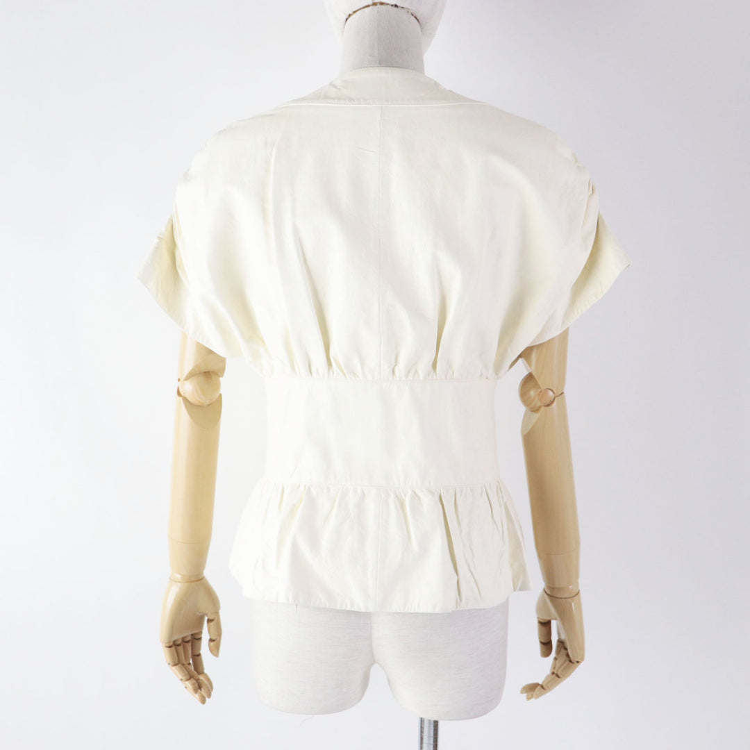 CHANEL leather jacket P60304 Outer: 100% lambskin; Lining: 75% cotton, 25% silk Ivory LA PAUSA Women 34 Used Authentic