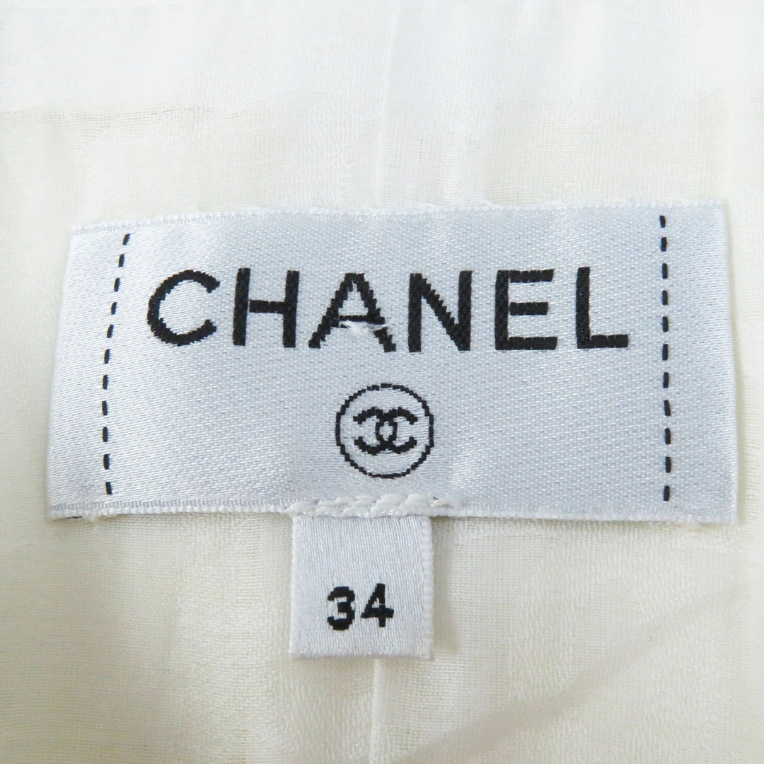 CHANEL leather jacket P60304 Outer: 100% lambskin; Lining: 75% cotton, 25% silk Ivory LA PAUSA Women 34 Used Authentic