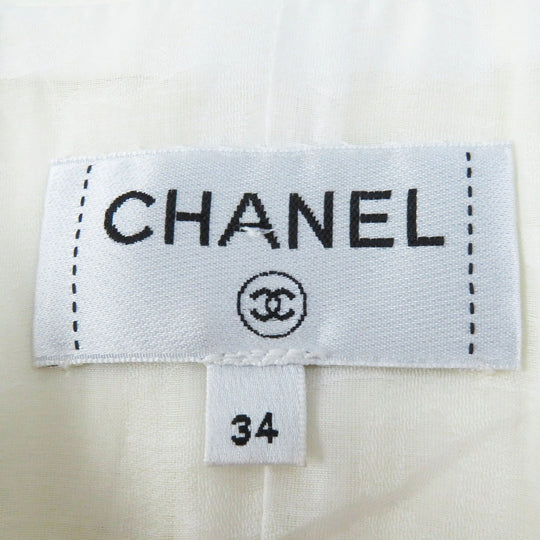 CHANEL leather jacket P60304 Outer: 100% lambskin; Lining: 75% cotton, 25% silk Ivory LA PAUSA Women 34 Used Authentic