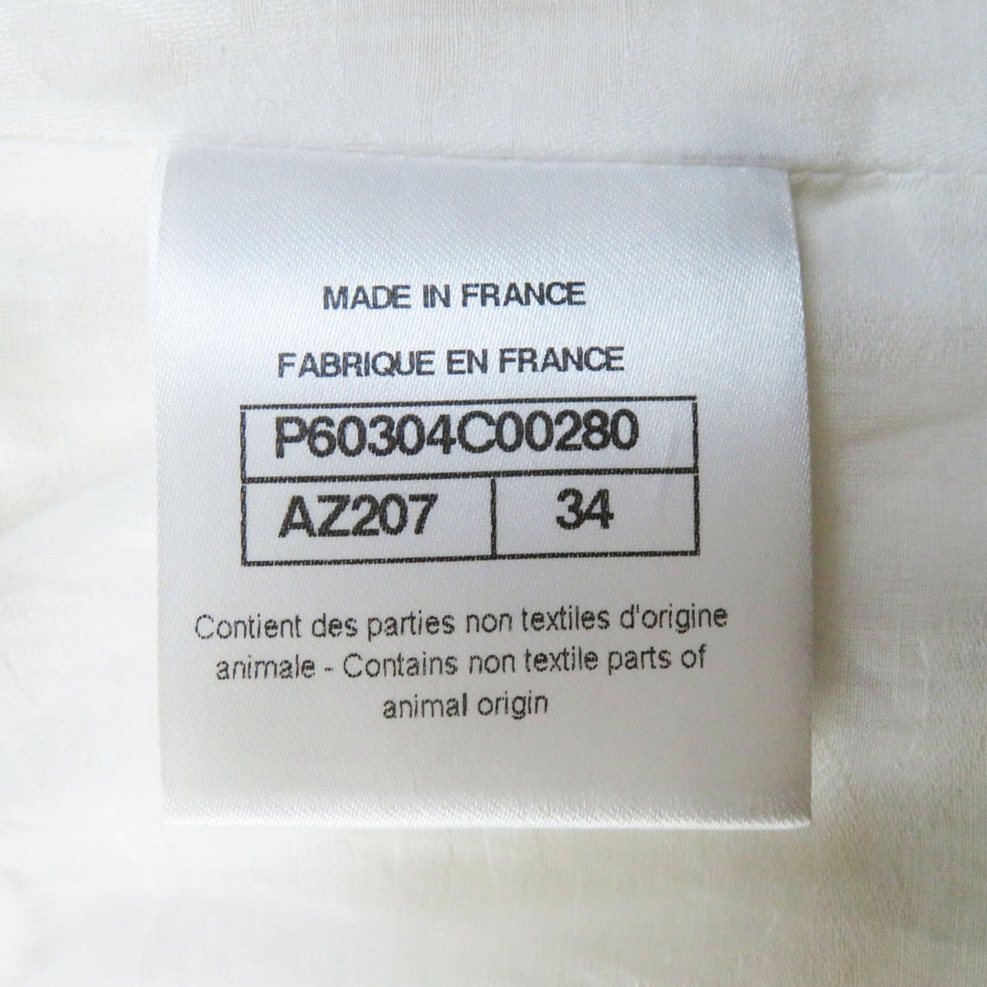 CHANEL leather jacket P60304 Outer: 100% lambskin; Lining: 75% cotton, 25% silk Ivory LA PAUSA Women 34 Used Authentic