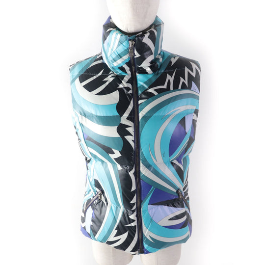 Emilio Pucci Down vest 07YC05 Outer: 100% nylon, Lining: 100% nylon, Filling: 90% down, Filling: 10% feather multicolor Women 40 Used Authentic