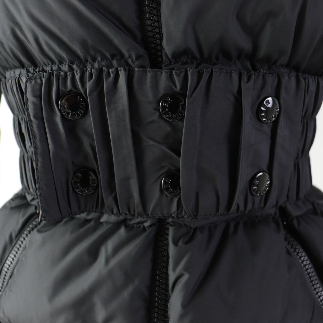 MONCLER Down jacket Outer: 100% nylon, Lining: 100% nylon, Filling: 90% down, Filling: 10% feather black DON Women zero size Used Authentic