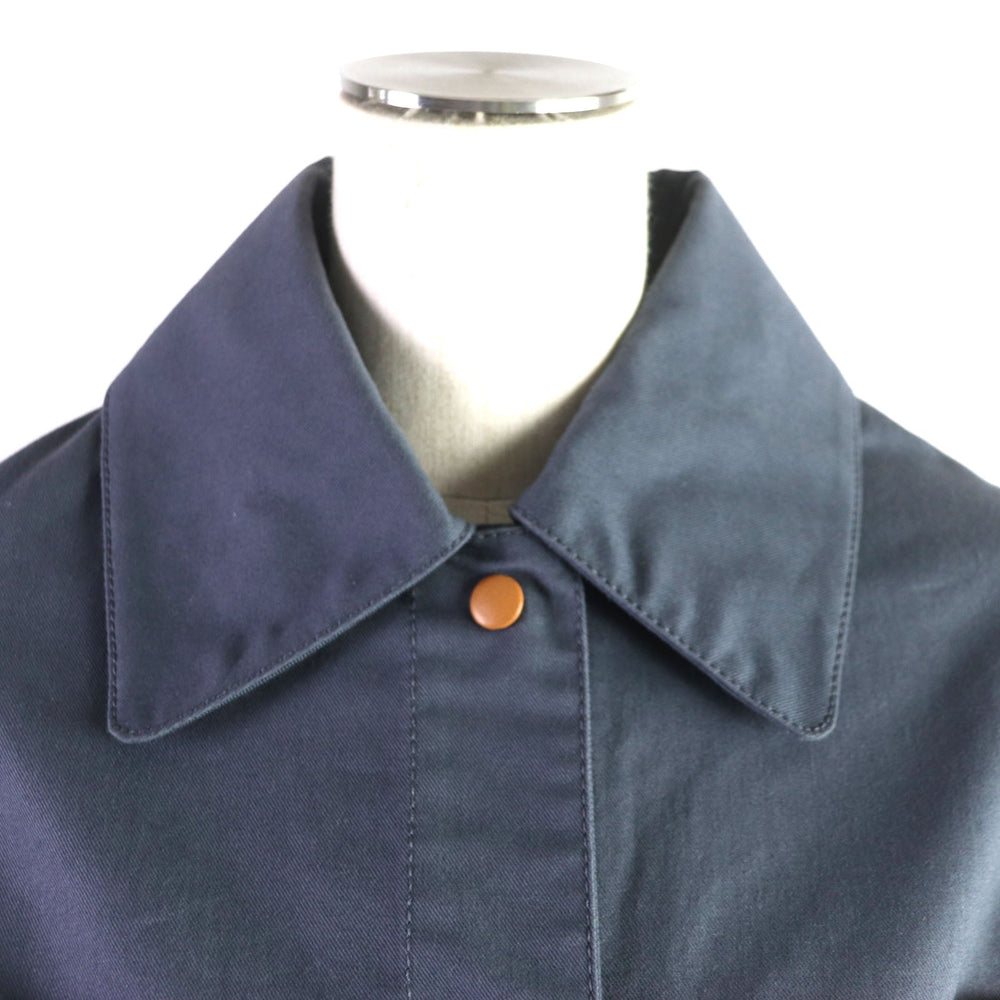 LOEWE leather jacket S1297920AV Main: 100% cotton, Main: Lamb leather Navy brown Women 34 Used Authentic