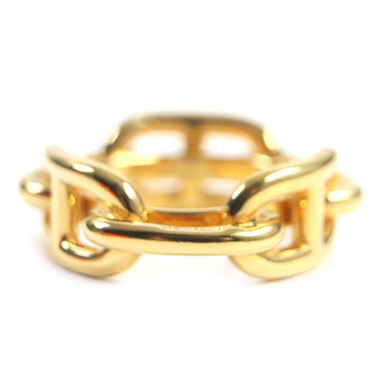 HERMES Scarf ring Gold Plated gold Lugate Chene Dunkle Women Used Authentic