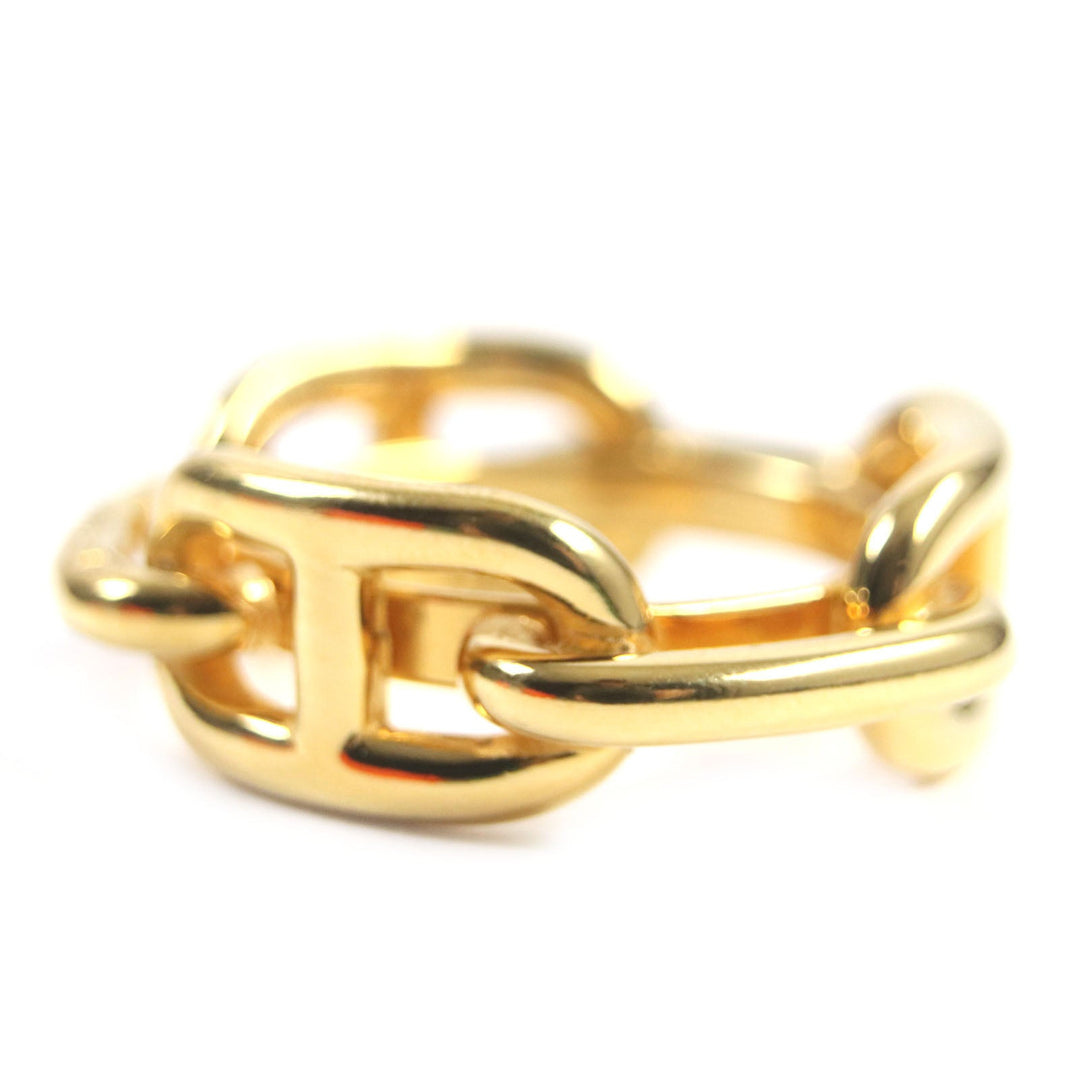 HERMES Scarf ring Gold Plated gold Lugate Chene Dunkle Women Used Authentic