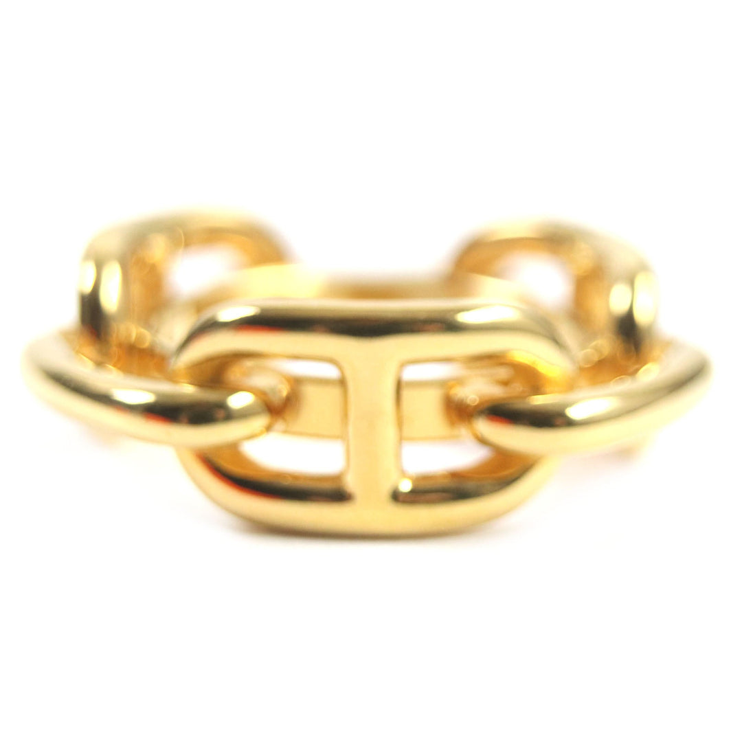 HERMES Scarf ring Gold Plated gold Lugate Chene Dunkle Women Used Authentic