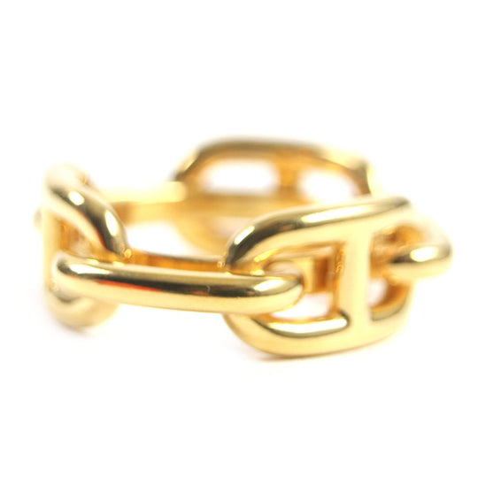 HERMES Scarf ring Gold Plated gold Lugate Chene Dunkle Women Used Authentic