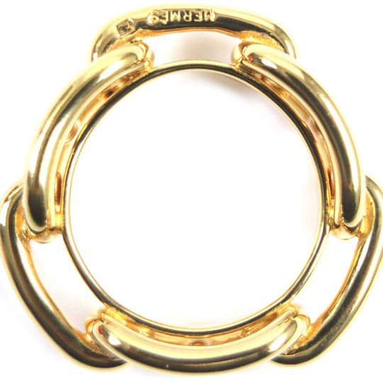 HERMES Scarf ring Gold Plated gold Lugate Chene Dunkle Women Used Authentic