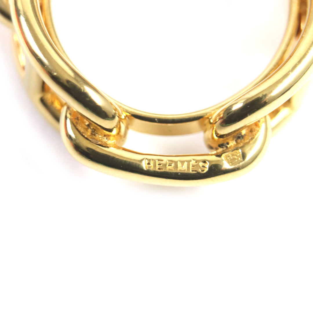 HERMES Scarf ring Gold Plated gold Lugate Chene Dunkle Women Used Authentic