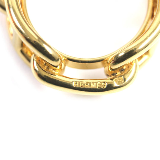 HERMES Scarf ring Gold Plated gold Lugate Chene Dunkle Women Used Authentic
