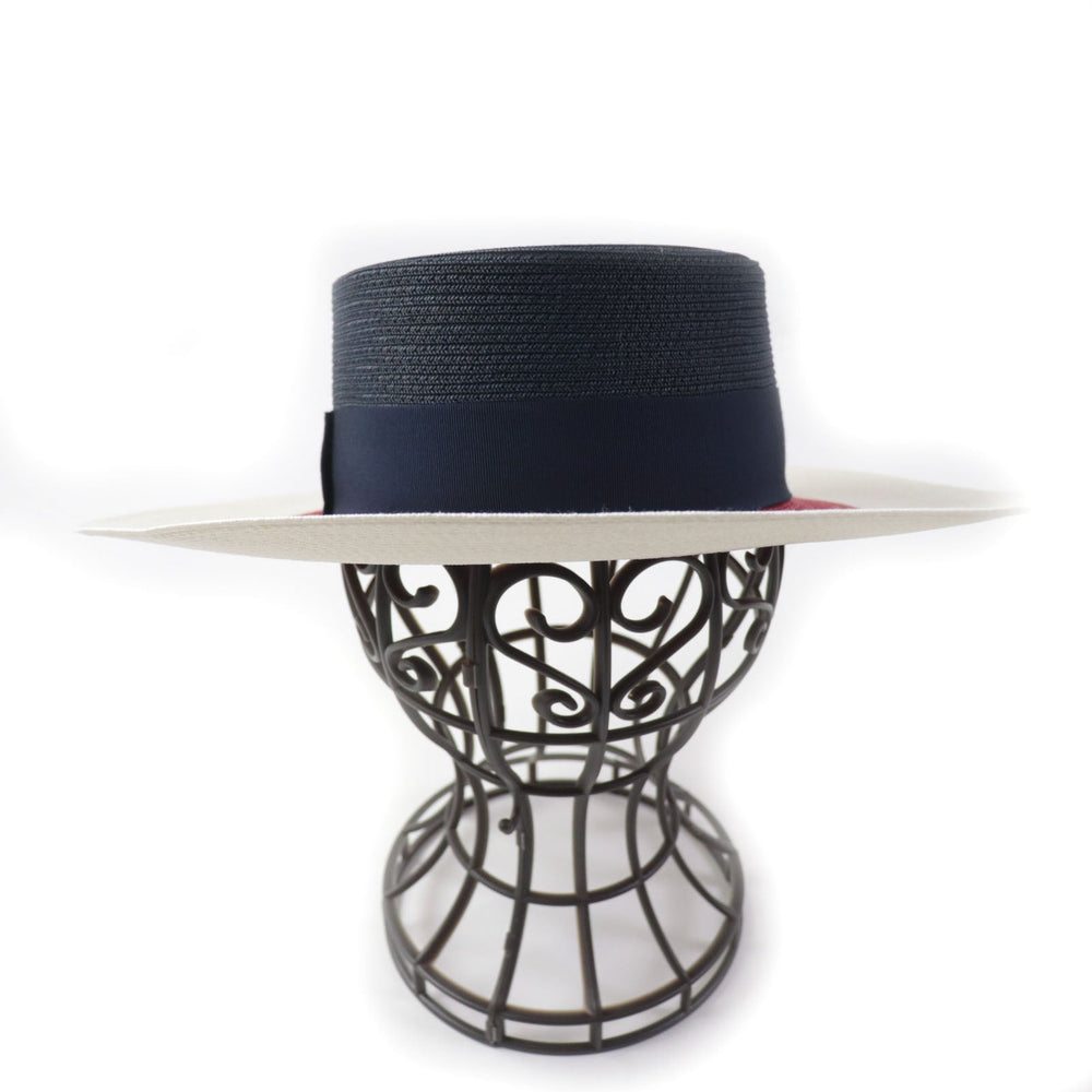 GUCCI hat 454667 Main: 19% polyester, Main: 81% unspecified fibers, Lining: 60% rayon, Lining: 40% cotton Tricolor PAPIER WIDE BRIM HAT Women Used Authentic