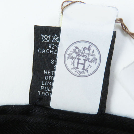 HERMES shawl Main: 92% cashmere, Main: 8% silk black Cheval a la Couverture Rectangle Horse Blanket Women Used Authentic