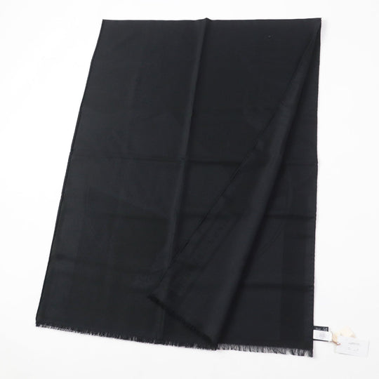 HERMES shawl Main: 92% cashmere, Main: 8% silk black Cheval a la Couverture Rectangle Horse Blanket Women Used Authentic