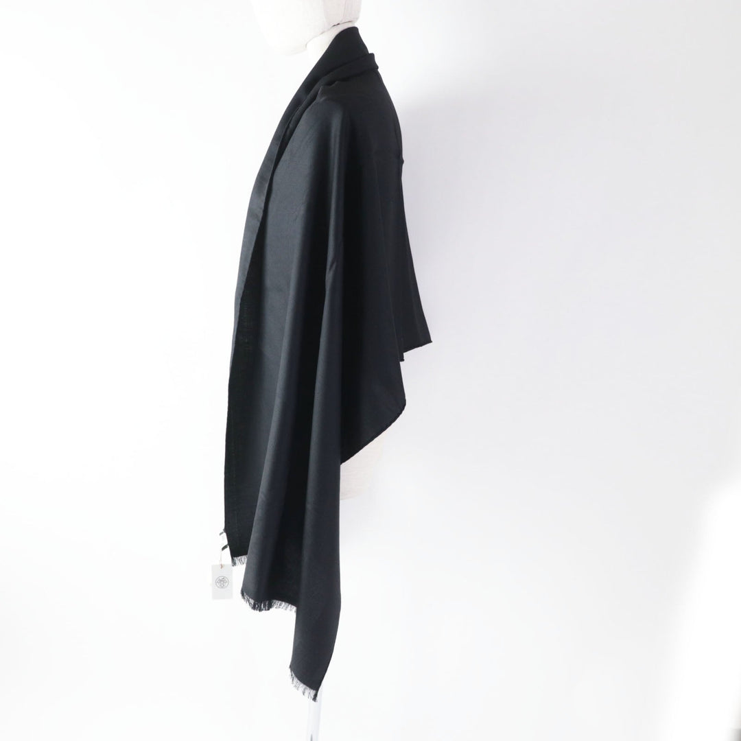 HERMES shawl Main: 92% cashmere, Main: 8% silk black Cheval a la Couverture Rectangle Horse Blanket Women Used Authentic