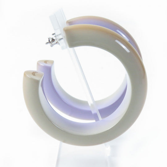 HERMES Pierce Lakkawood Lila Stand Earrings Fusion PM Women Used Authentic