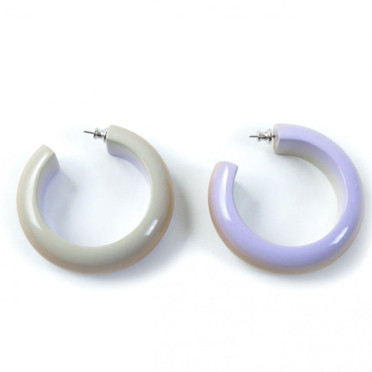 HERMES Pierce Lakkawood Lila Stand Earrings Fusion PM Women Used Authentic