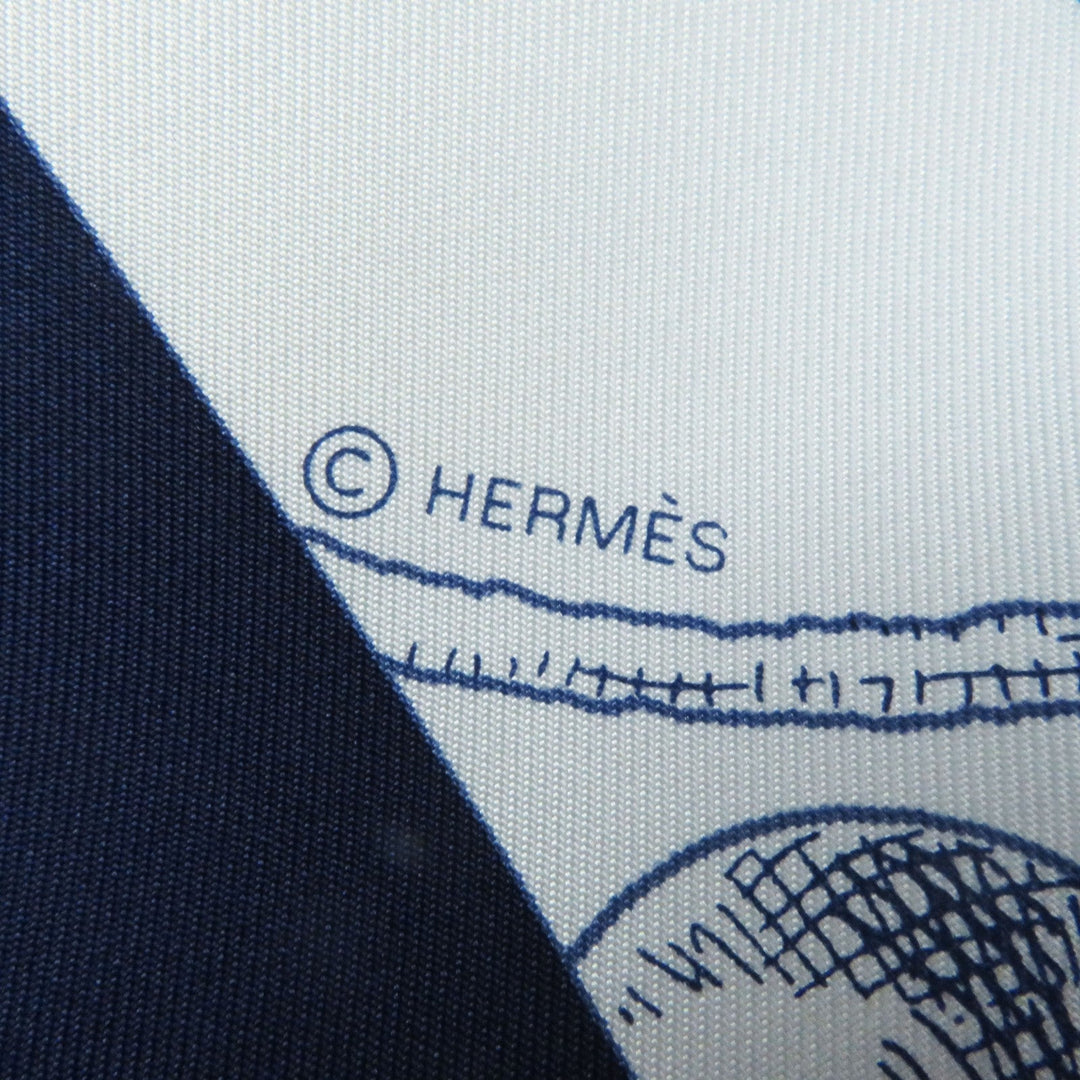 HERMES scarf Main: 100% silk HG/MARINE/BLANCO/OR The Art of Rulership Carre90 Women Used Authentic