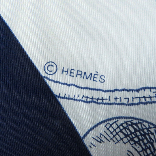 HERMES scarf Main: 100% silk HG/MARINE/BLANCO/OR The Art of Rulership Carre90 Women Used Authentic
