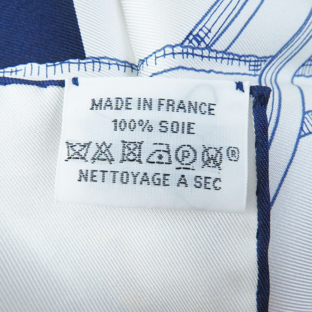 HERMES scarf Main: 100% silk HG/MARINE/BLANCO/OR The Art of Rulership Carre90 Women Used Authentic