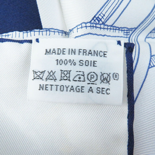 HERMES scarf Main: 100% silk HG/MARINE/BLANCO/OR The Art of Rulership Carre90 Women Used Authentic
