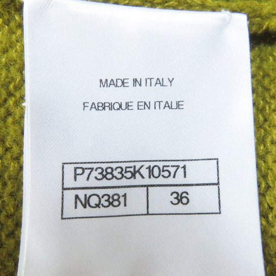 CHANEL cardigan P73835 Outer material: 49% wool, Outer material: 29% silk, Outer material: 20% cashmere, Outer material: 2% polyamide (nylon) Dark mustard type Women 36 Used Authentic