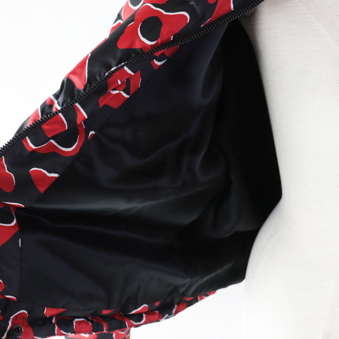 LOUIS VUITTON Down jacket Outer: 100% polyester, Lining: 53% rayon, Lining: 47% cupra, Filling: 90% down, Filling: 10% feather Red black Tufted monogram Women 38 Used Authentic