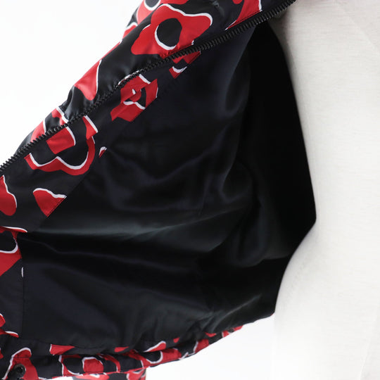 LOUIS VUITTON Down jacket Outer: 100% polyester, Lining: 53% rayon, Lining: 47% cupra, Filling: 90% down, Filling: 10% feather Red black Tufted monogram Women 38 Used Authentic