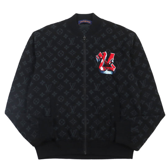 LOUIS VUITTON Blouson 1AA4XT Main: 100% cotton black LV Graffiti Zip Blouson mens M Used Authentic