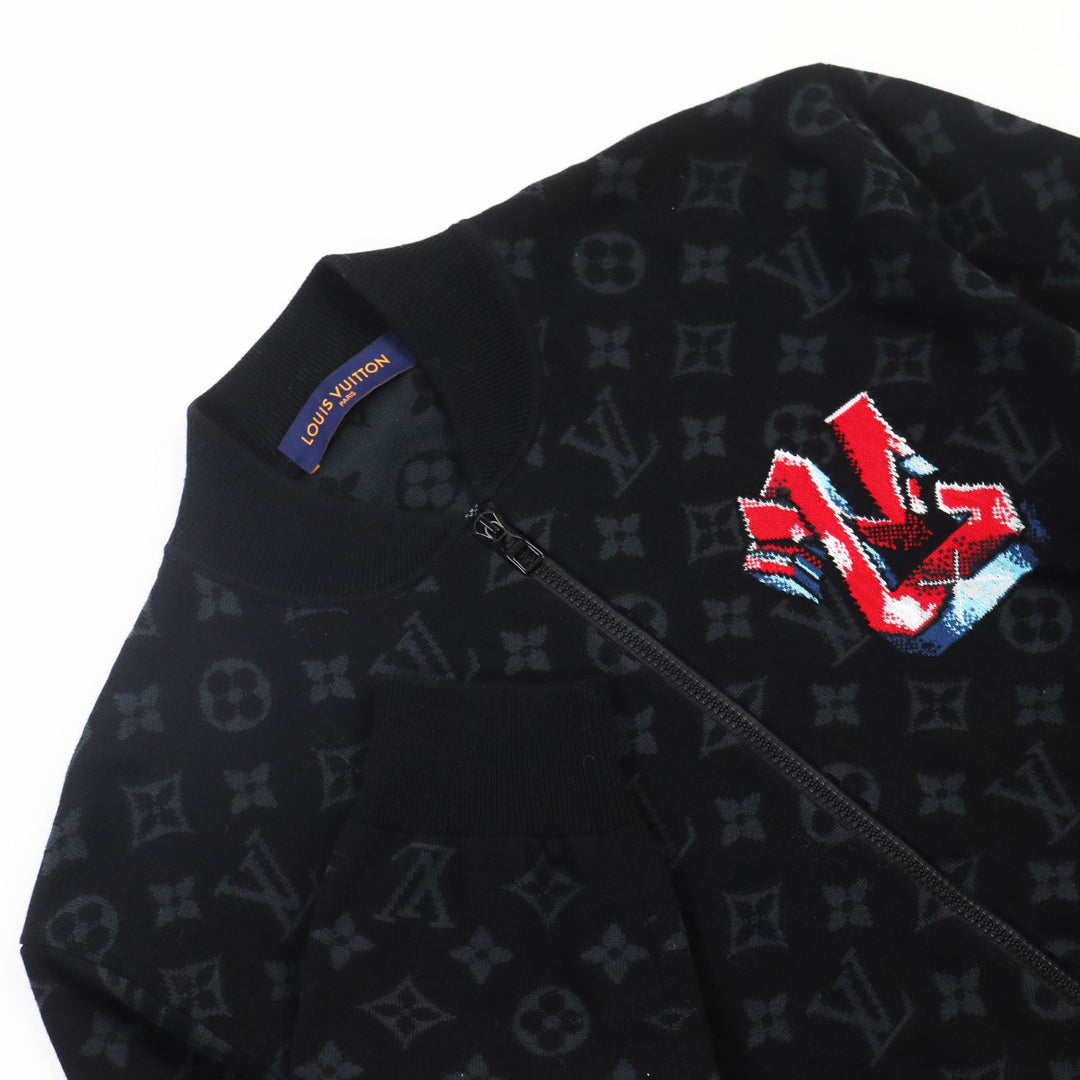 LOUIS VUITTON Blouson 1AA4XT Main: 100% cotton black LV Graffiti Zip Blouson mens M Used Authentic