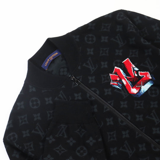 LOUIS VUITTON Blouson 1AA4XT Main: 100% cotton black LV Graffiti Zip Blouson mens M Used Authentic