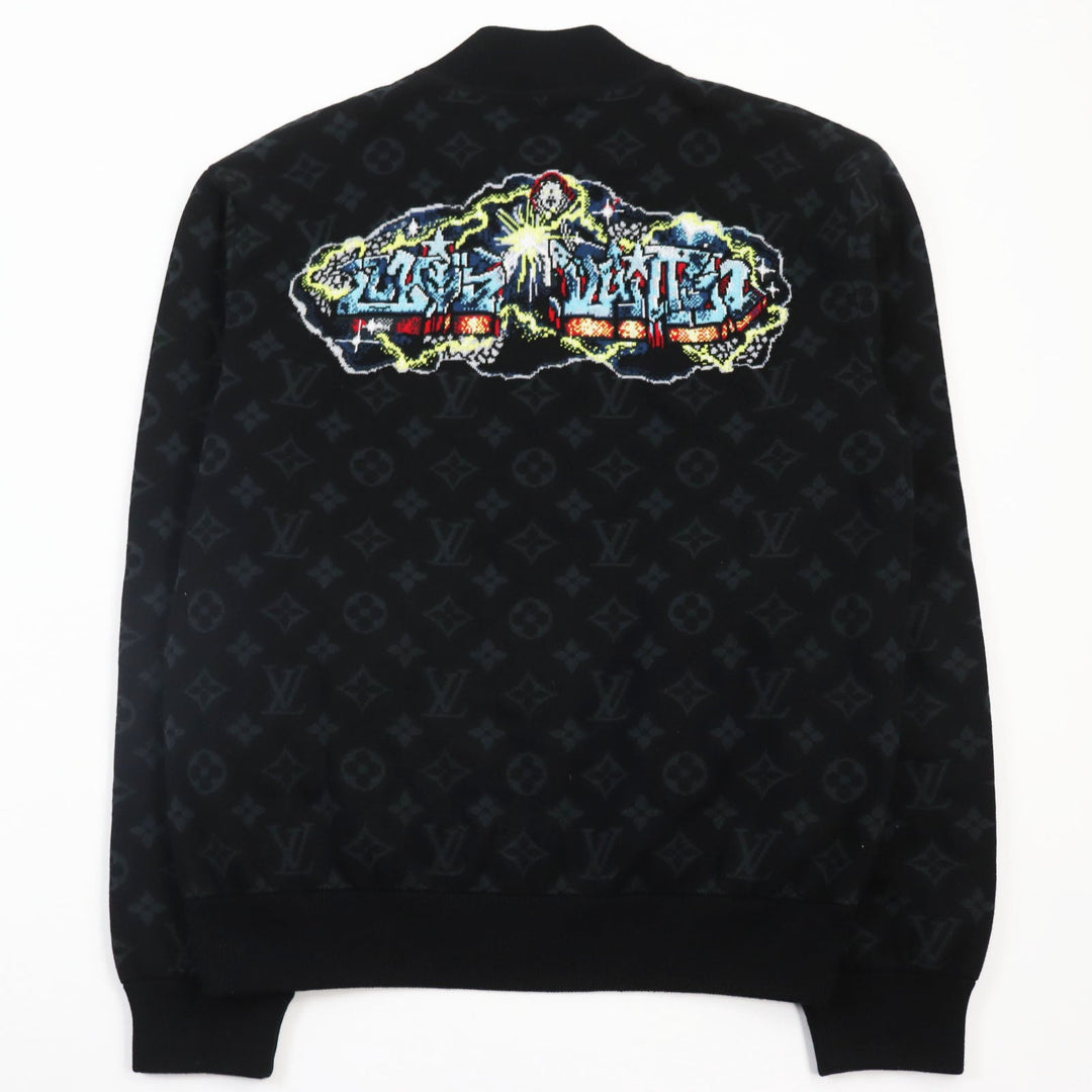 LOUIS VUITTON Blouson 1AA4XT Main: 100% cotton black LV Graffiti Zip Blouson mens M Used Authentic