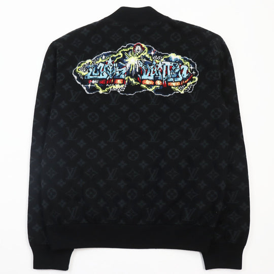 LOUIS VUITTON Blouson 1AA4XT Main: 100% cotton black LV Graffiti Zip Blouson mens M Used Authentic