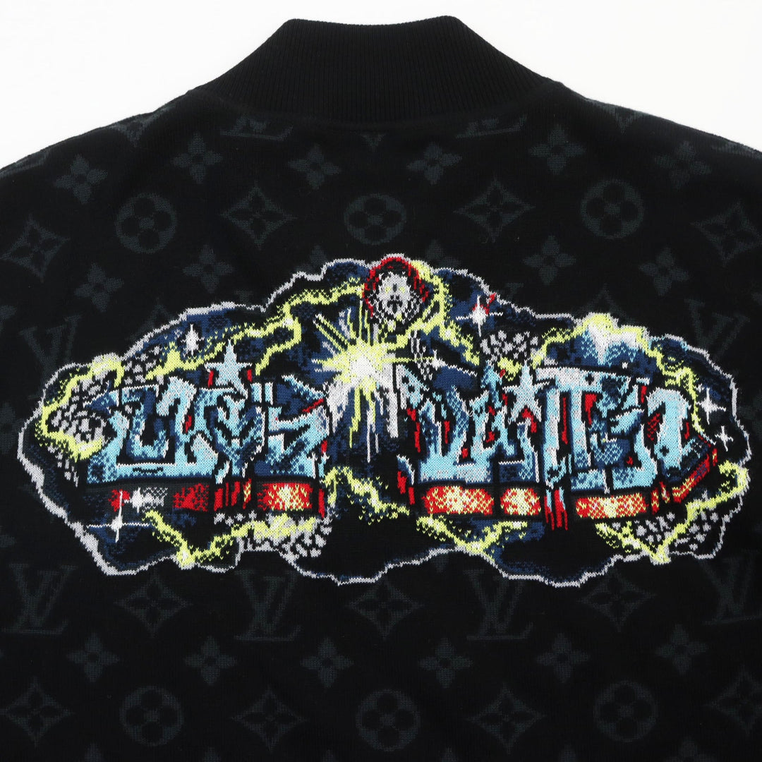 LOUIS VUITTON Blouson 1AA4XT Main: 100% cotton black LV Graffiti Zip Blouson mens M Used Authentic