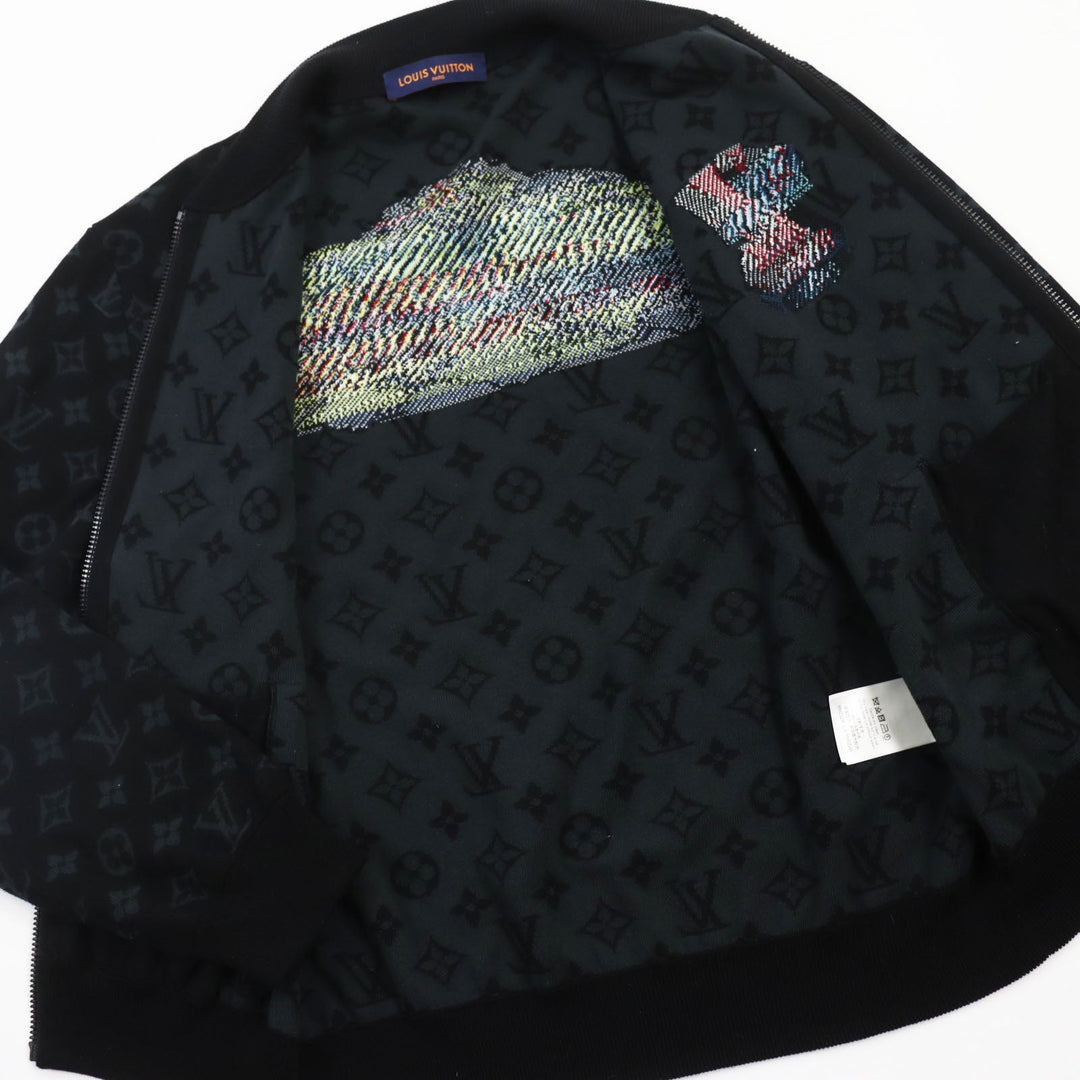 LOUIS VUITTON Blouson 1AA4XT Main: 100% cotton black LV Graffiti Zip Blouson mens M Used Authentic