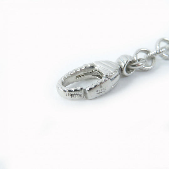 GUCCI bracelet 433499 Main�FAG925 Silver Interlocking G BEE Coin Women 18 Used Authentic