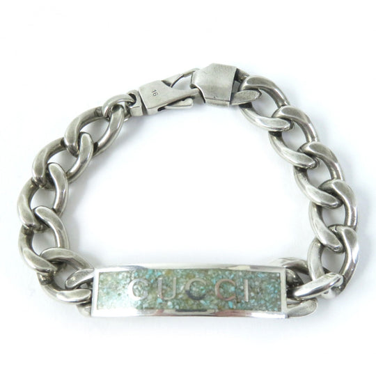 GUCCI bracelet 678712 Main�FAG925 Silver blue Women 16 Used Authentic