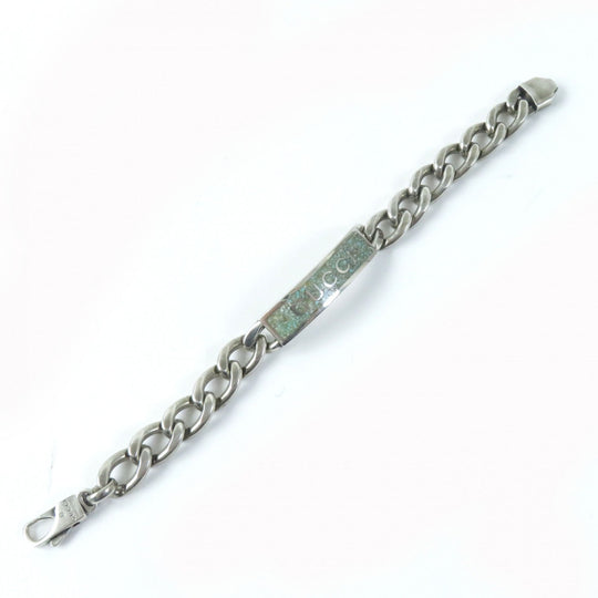 GUCCI bracelet 678712 Main�FAG925 Silver blue Women 16 Used Authentic