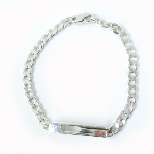 GUCCI bracelet 223738 Main�FAG925 Silver Cutout G Women 16 Used Authentic