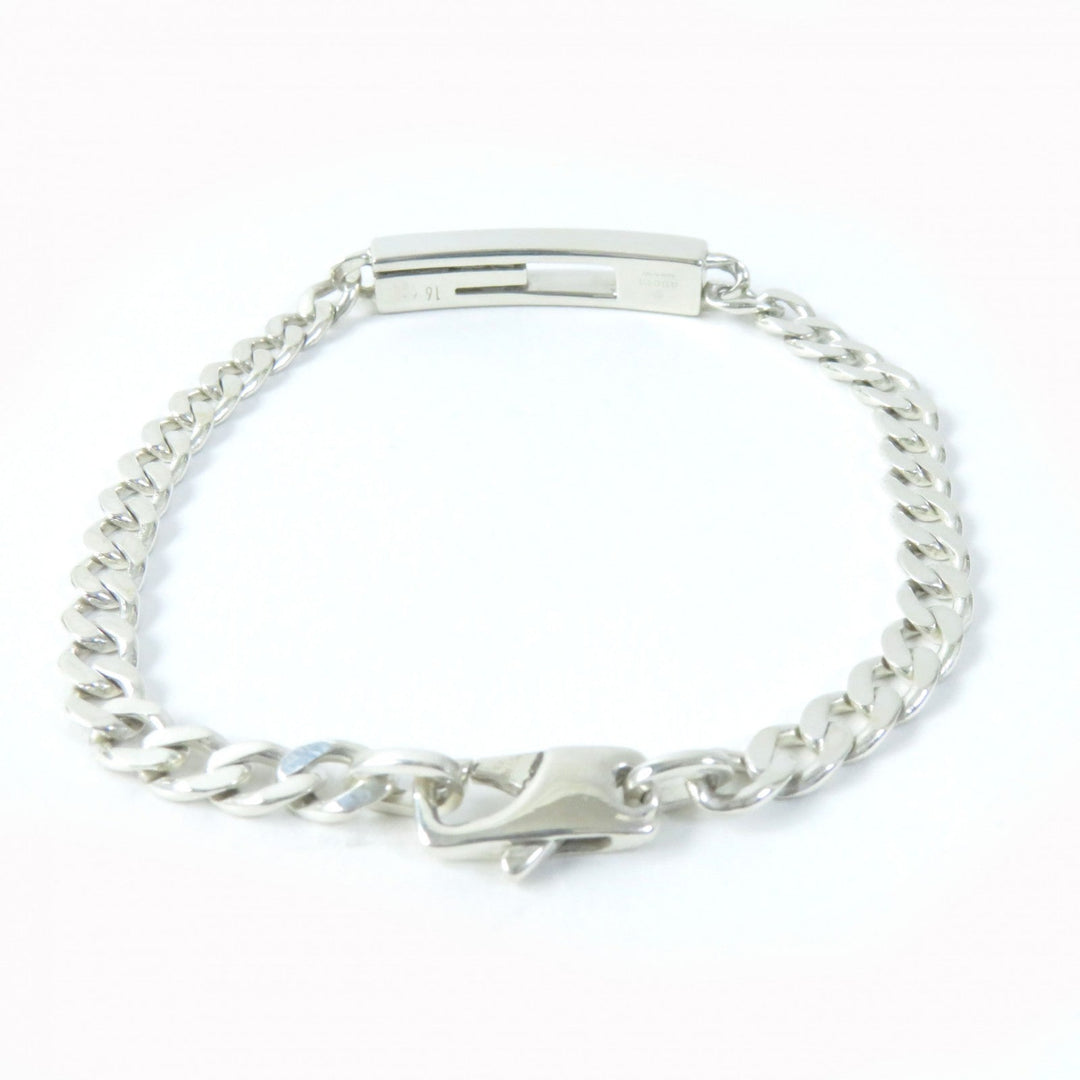 GUCCI bracelet 223738 Main�FAG925 Silver Cutout G Women 16 Used Authentic