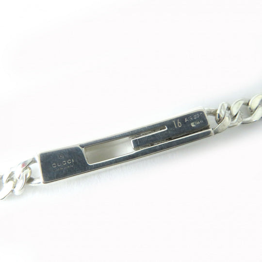 GUCCI bracelet 223738 Main�FAG925 Silver Cutout G Women 16 Used Authentic