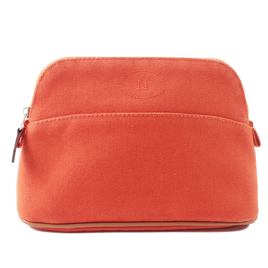 HERMES Pouch Outer: 100% cotton; Other: 40% polyester, 35% cotton, 25% polyamide Orange Bored Pouch PM Women Used Authentic