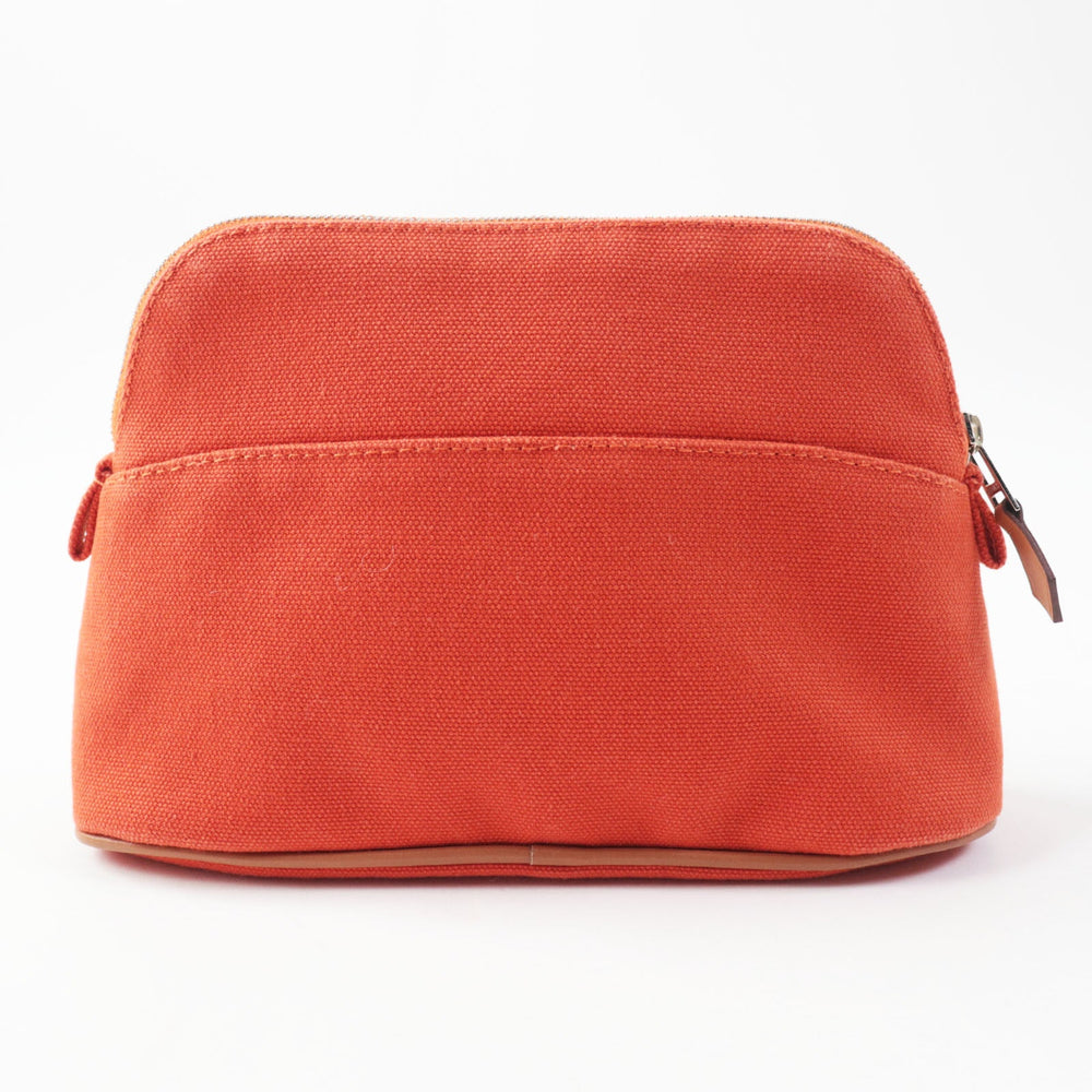 HERMES Pouch Outer: 100% cotton; Other: 40% polyester, 35% cotton, 25% polyamide Orange Bored Pouch PM Women Used Authentic