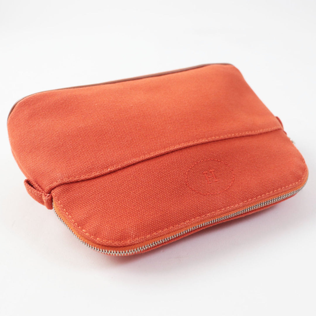 HERMES Pouch Outer: 100% cotton; Other: 40% polyester, 35% cotton, 25% polyamide Orange Bored Pouch PM Women Used Authentic