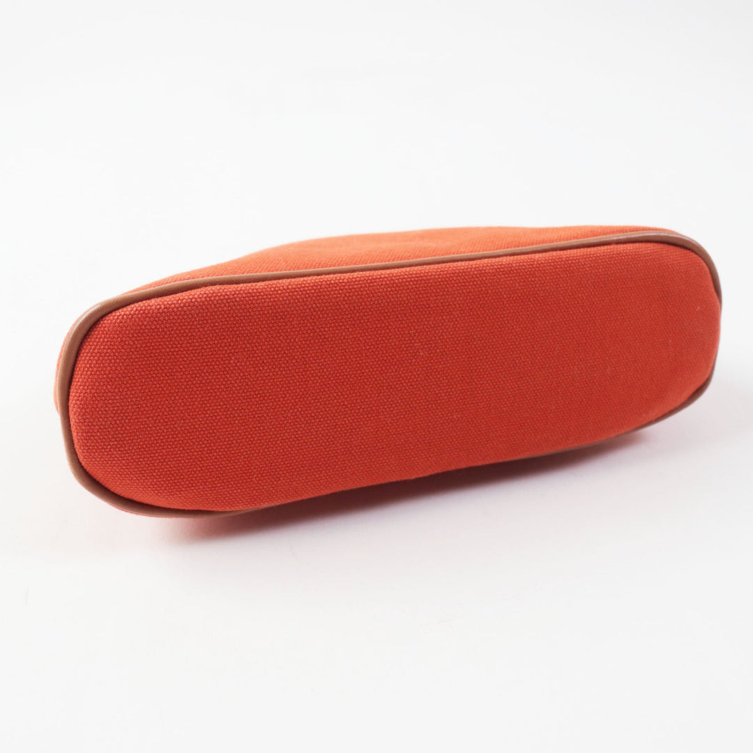 HERMES Pouch Outer: 100% cotton; Other: 40% polyester, 35% cotton, 25% polyamide Orange Bored Pouch PM Women Used Authentic