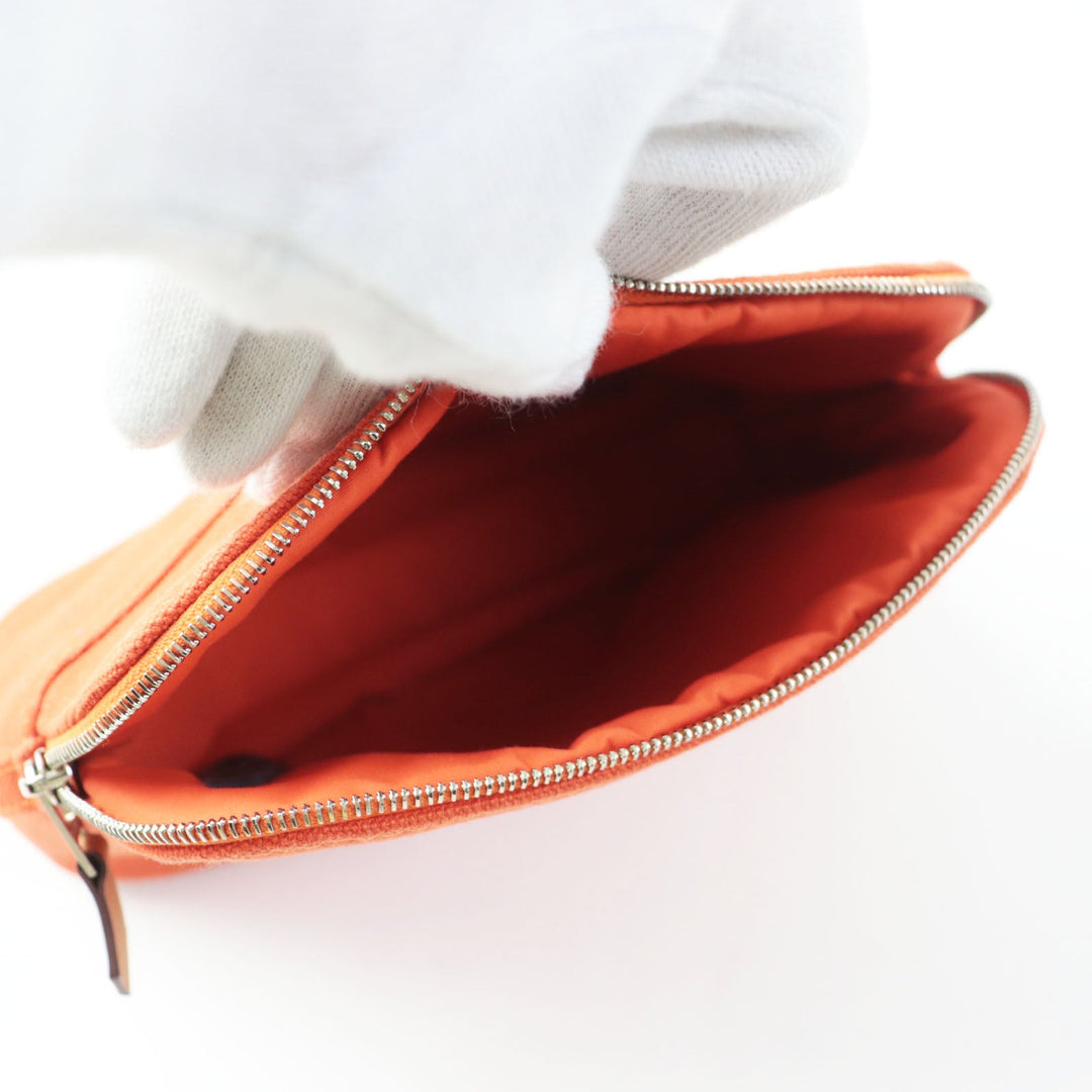 HERMES Pouch Outer: 100% cotton; Other: 40% polyester, 35% cotton, 25% polyamide Orange Bored Pouch PM Women Used Authentic
