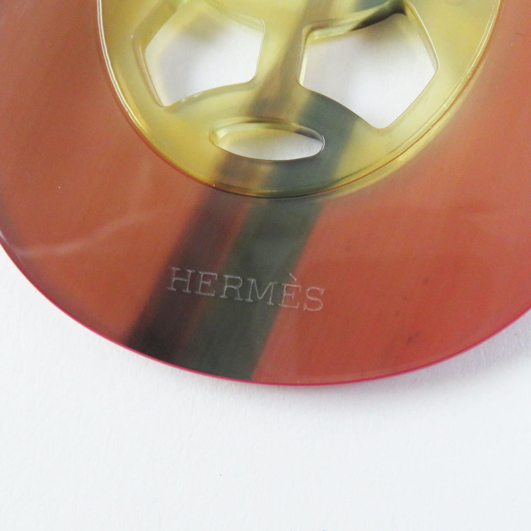HERMES Necklace Buffalo horn, lacquer, leather pink Lift GM Women Used Authentic