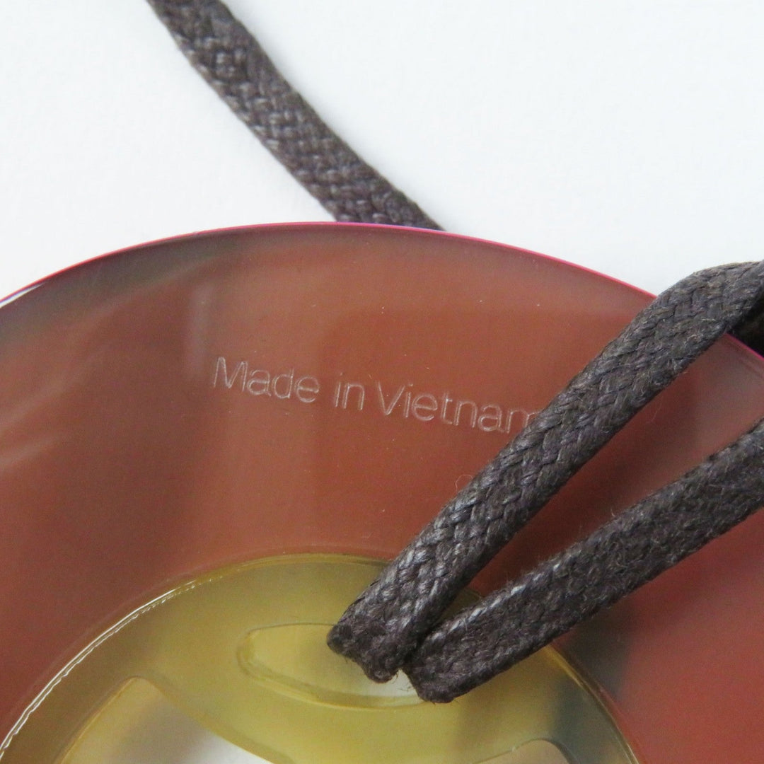 HERMES Necklace Buffalo horn, lacquer, leather pink Lift GM Women Used Authentic