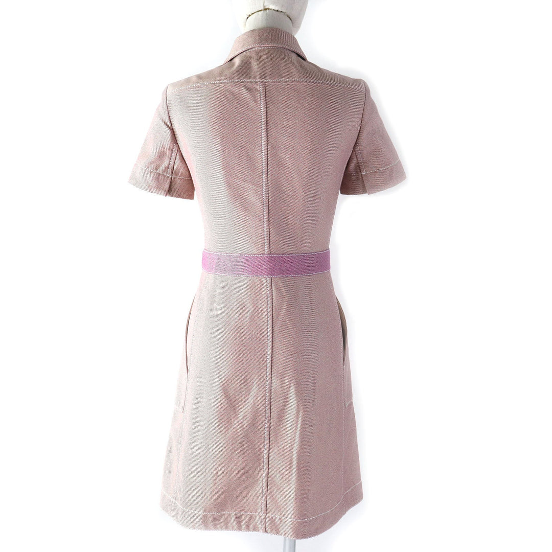 HERMES one piece Main: 100% cotton Pink type Women 34 Used Authentic