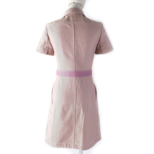 HERMES one piece Main: 100% cotton Pink type Women 34 Used Authentic